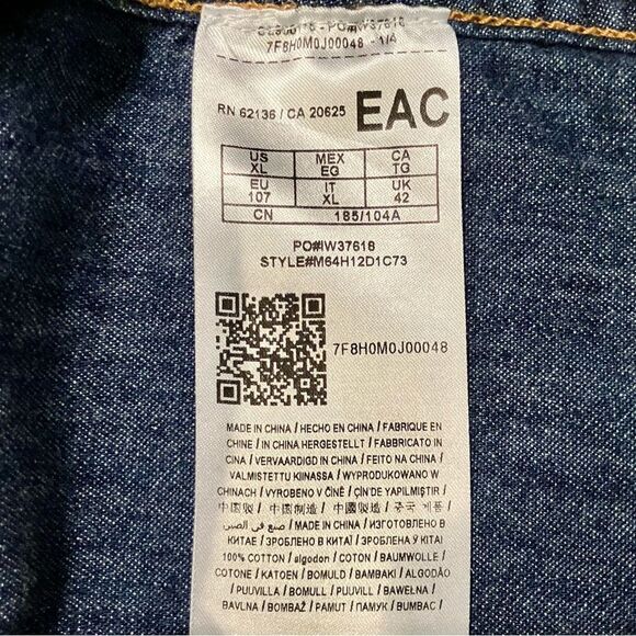 Guess Regular Fit Two Toned Chambray Long Sleeve in Blues Men’s XL - Picture 7 of 8